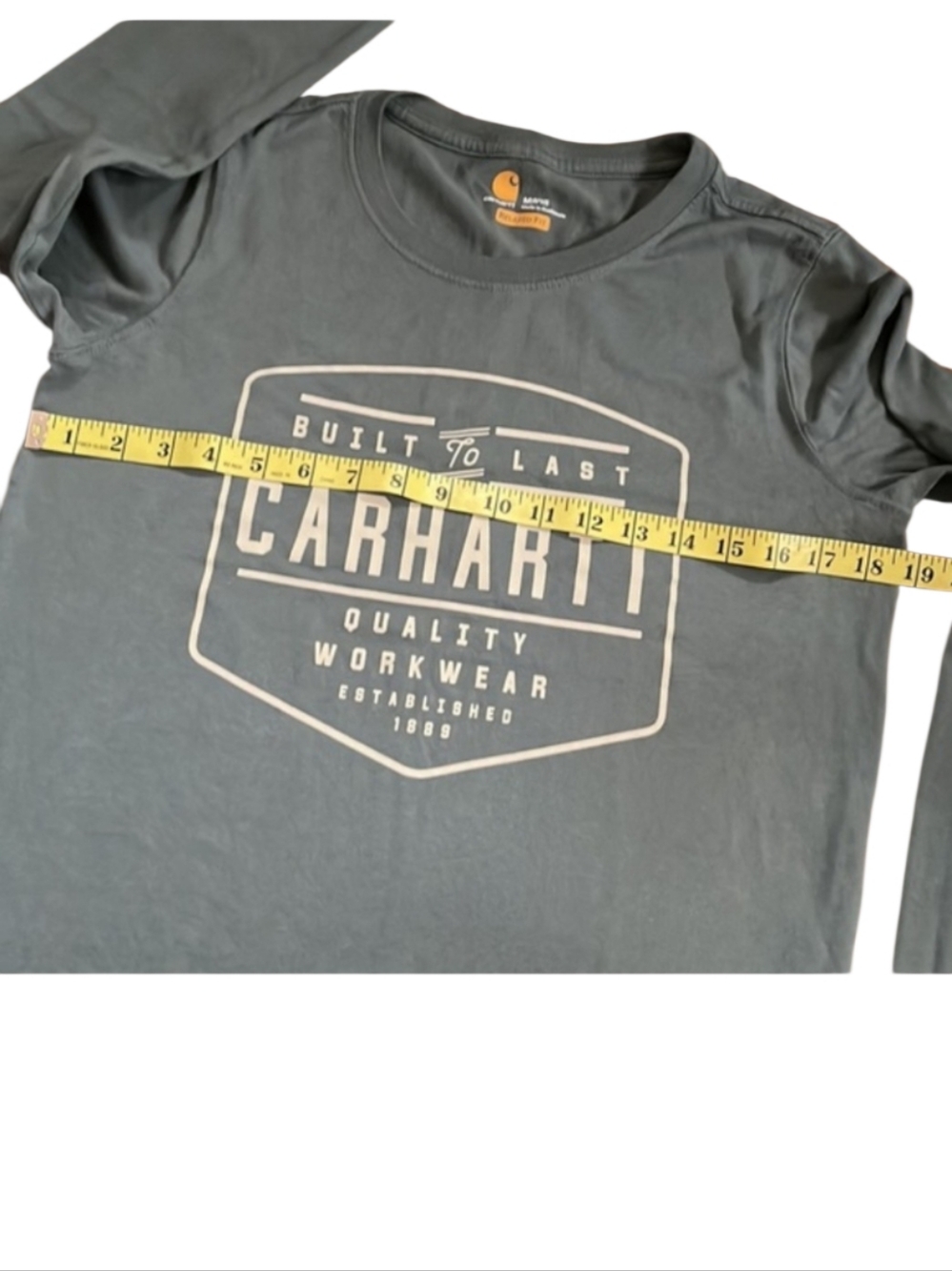 Carhartt Lockhart Long Sleeve Slate Blue Tee Size Medium - Picture 8 of 10